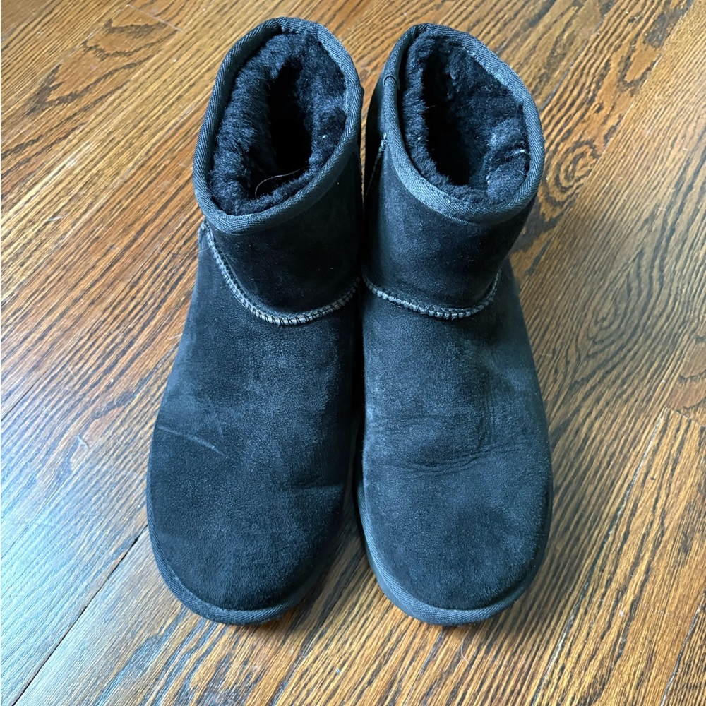 UGG Women’s Classic Mini II Black Suede Boots
